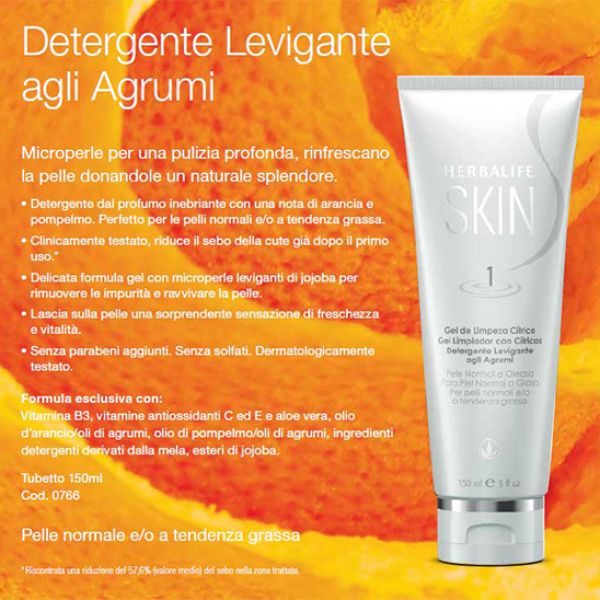 Detergente levigante agli agrumi